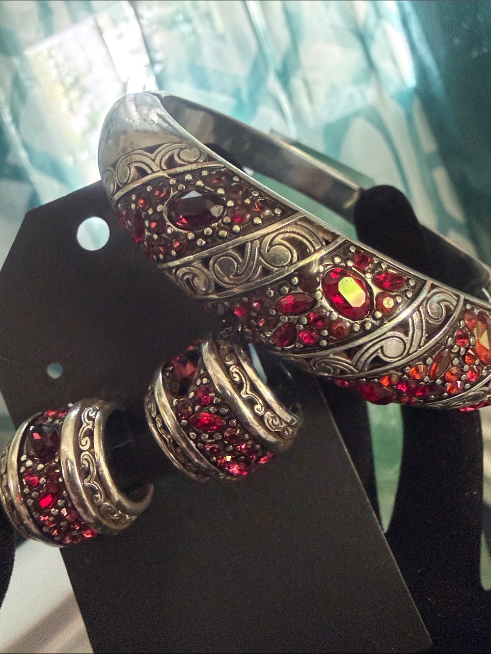 💎🌹 RARE SET BRIGHTON VTG+ SLVR SWAROVSKI ‘CRYSTAL VOYAGE’ Bracelet & Earrings!
